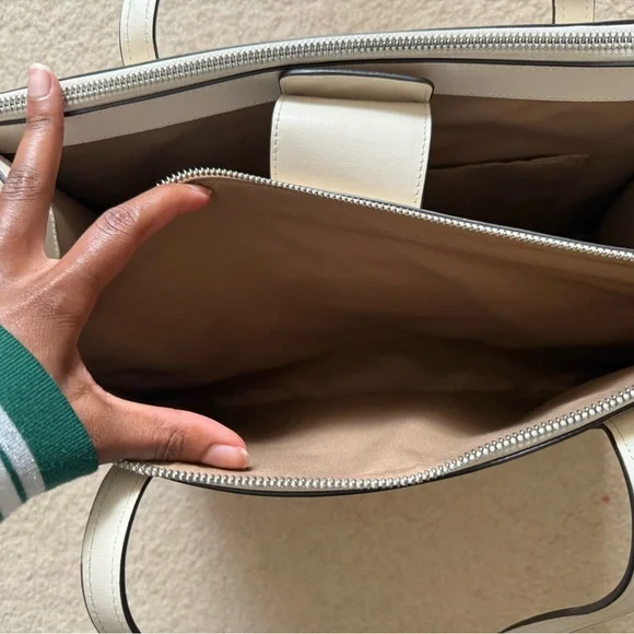 Coach White Leather Tote Bag - Picture 7 of 13